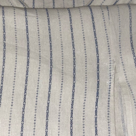 Monteau Blue & Off-White Striped Linen Blend Maxi Dress M - Picture 5 of 8